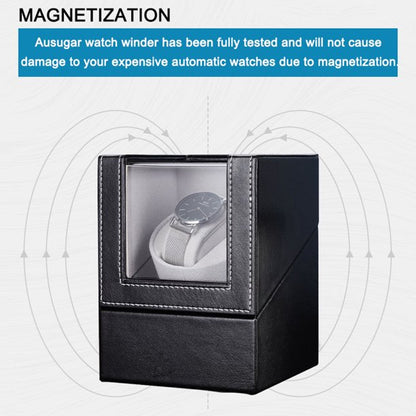 Aokelily Automatic Single Watch Winder, in Wood Shell and Black Leather/Carbon Fiber Leather, Japanese Motor