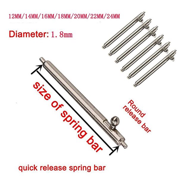 Aokelily 20MM Quick Release Spring Bars Pins-20PCS Stainless Steel Watch Strap Watch Repair Spring Bar Tool