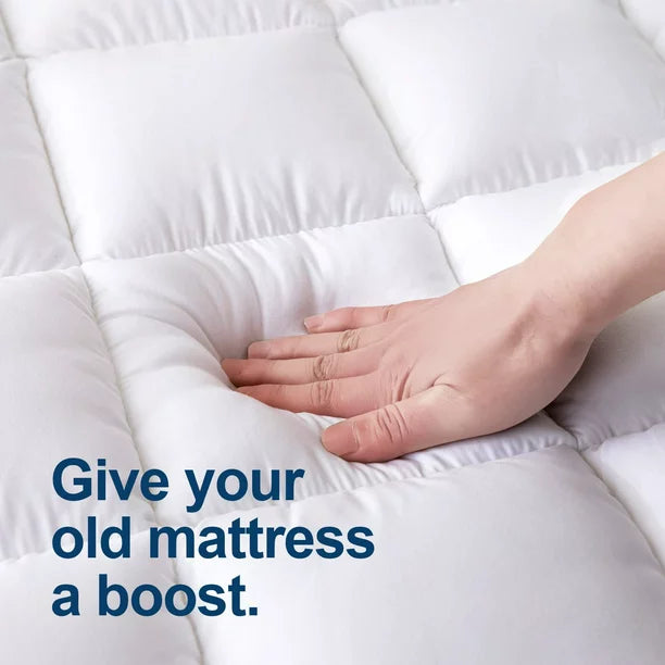 ELEMUSE Queen Cooling Mattress Pad Quilted Bed Mattress Topper Elastic Fitted Mattress Protector Pillow Top Mattress Cover with 8"-21" Deep Pocket