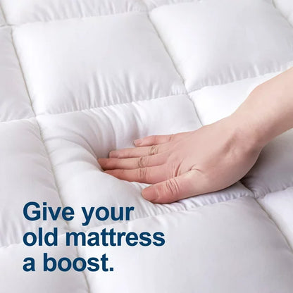 ELEMUSE Queen Cooling Mattress Pad Quilted Bed Mattress Topper Elastic Fitted Mattress Protector Pillow Top Mattress Cover with 8"-21" Deep Pocket