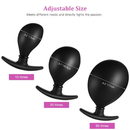 AOPAR Inflatable Anus Plug Adjustable Anal Massager Inflatable Butt Plug Sex Toys for Women Men, Black