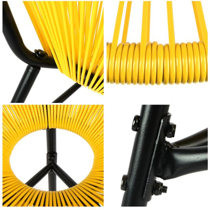 3-Piece All-Weather Woven Wicker Patio Acapulco Bistro Furniture Set Yellow