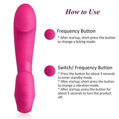 AOPAR G-Spot Stimulator Rechargeable 10 Modes Vibrator Clitoris Licking Sex Toys for Women, Rosy