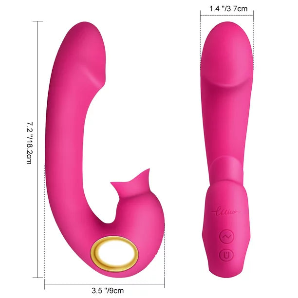 AOPAR G-Spot Stimulator Rechargeable 10 Modes Vibrator Clitoris Licking Sex Toys for Women, Rosy