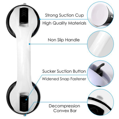 Vacushop 2-Pack Bath Grab Bars for Seniors, Shower Safety Grab Bar, Bathroom Tub Shower Handles for Elderly, With 12" Suction Bath Tub Hand Rail