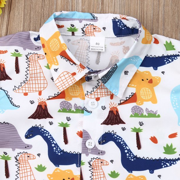 jaweiw Toddler Baby Boy Dinosaur Shortjaweiw Toddler Baby Boy Dinosaur Short Sleeve Button Down Shirt Casual Shorts Set Summer Outfits 1 2 3 4 5 6 Years Clothes
