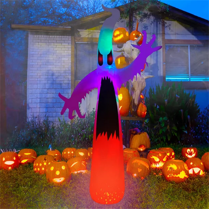 10ft Halloween Inflatables Ghost, Melliful Blow up with Color Changing LED Lights