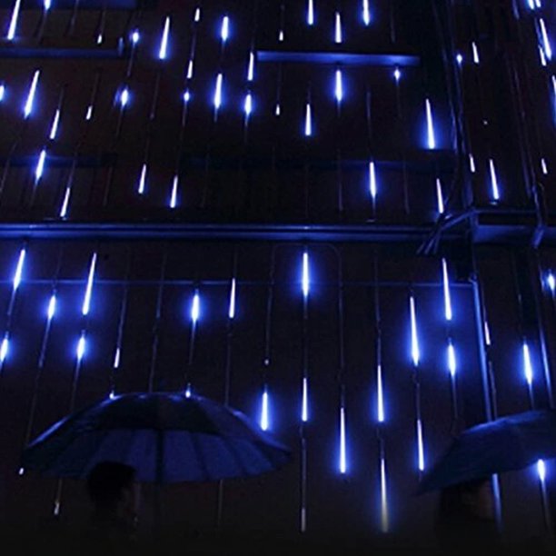 Rain Drop Lights, Aukora LED Meteor Shower Lights, Xmas Lights outdoor 12 inch 8 Tubes, Icicle Snow Falling Lights for Xmas Halloween Party Holiday Garden Tree Thanksgiving Christmas Decoration