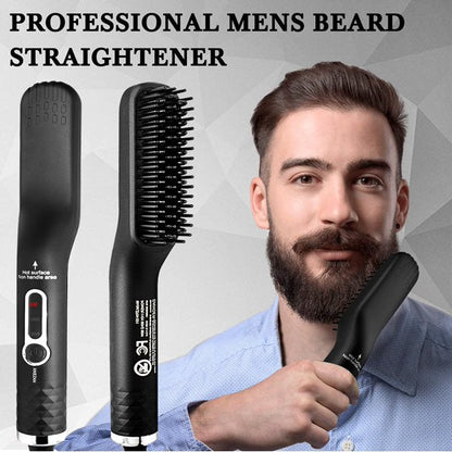 XIKEZAN Beard Straightener Kit,Beard Growth Grooming Kit W/Beard Straightener,Heat Protectant Spray,Beard Wash Shampoo,Conditioner,Oil,Balm,Wax,Comb,Brush,Scissor,Bag,E-Book