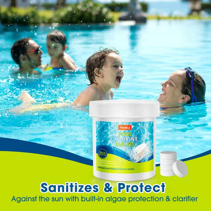 180pcs Pool Chlorine Tablets, Melliful Chlorine Tablets for Pool, Spas and Hot Tubs Cleaning