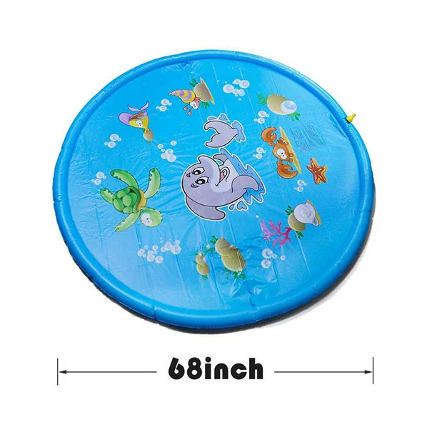 iFanze 68" Splash Pad for Toddlers, Sprinkler Splash Play Mat, Inflatable Summer Outdoor Water Toys for Children, Backyard Pool Party for Boys, Girls and Kids, Blue