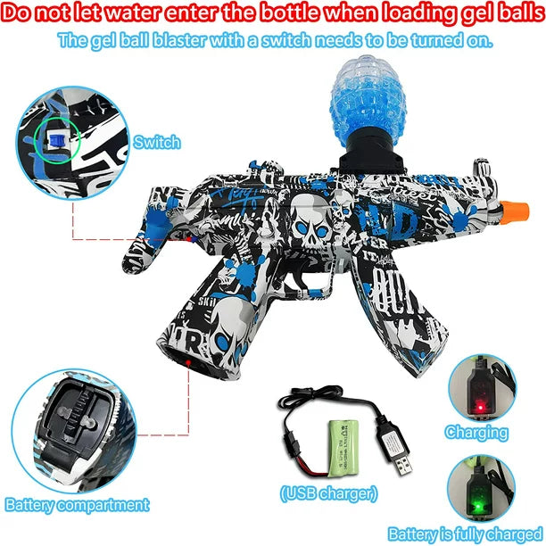Automatic Gel Ball Blaster, with 35000 Water Beads, Splat Ball Shooting Game for Outdoor Activities, Gifts for Boys Girls Ages 12+