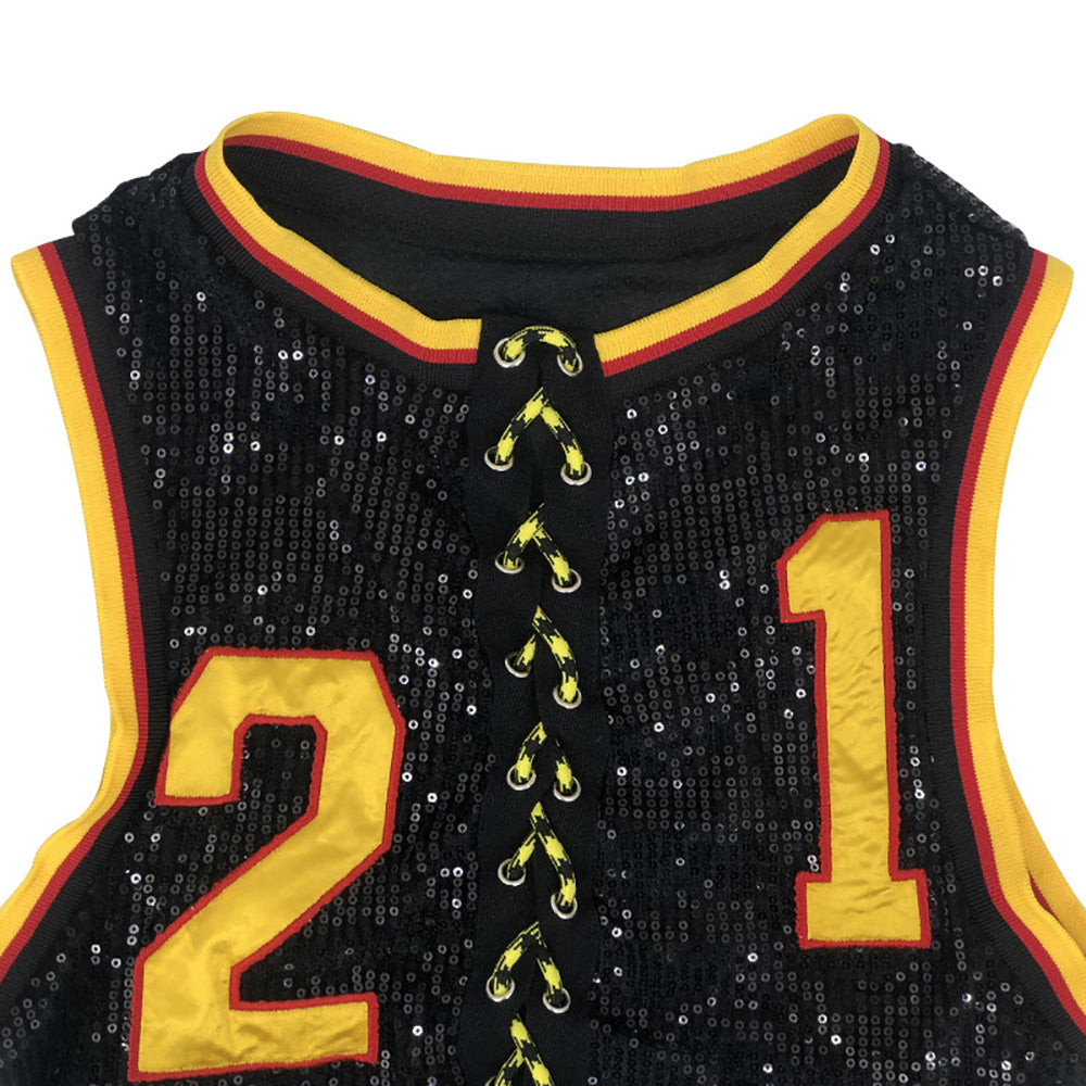 Womens Two Piece Outfits Sets Sleeveless sexy lace-up Crop Tops And Shorts Sets Embroidery and Sequins Design