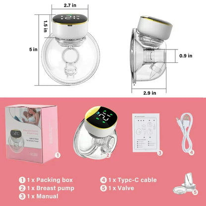 iFanze Double Wearable Breast Pumps, Hands Free Electric Breast Pump with 4 Modes, 12 Levels, 24mm Pink