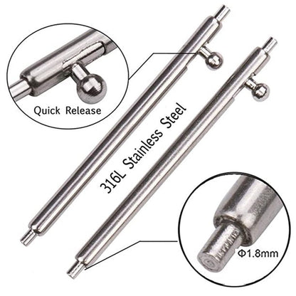 Aokelily 20MM Quick Release Spring Bars Pins-20PCS Stainless Steel Watch Strap Watch Repair Spring Bar Tool