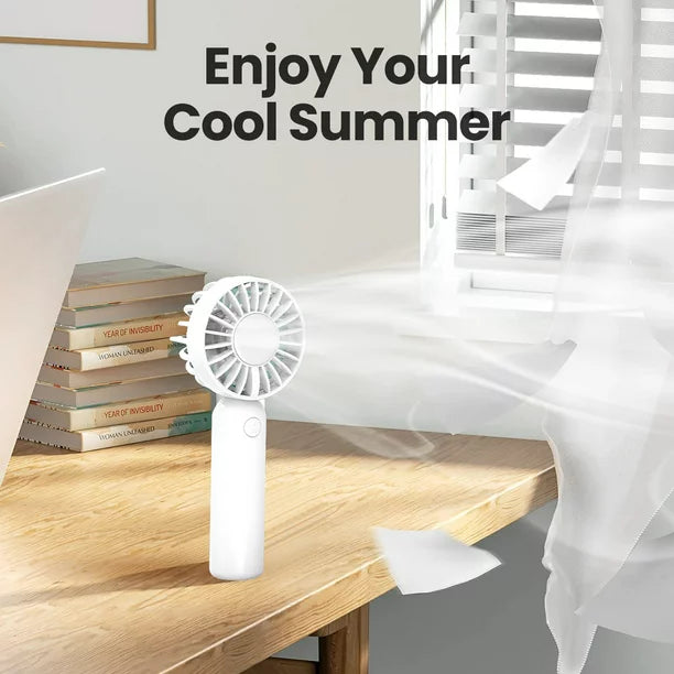 Portable Handheld Fan, 3 Speed Mini USB Strong Wind 7-20 Hours Runtime Personal Electric Small Fan for Travel Office Outdoor