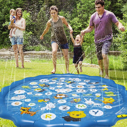 Melliful 68" Splash Pad Sprinkler for Kids, Inflatable Splash Water Pad, Toddler Pool for Wading Swimming and Learning, Outdoor Play Mat Water Toys for Baby Girls Boys Children Pet Dog, Blue