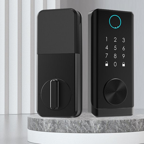 Smart Door Lock, Touchscreen Keypad Deadbolt, Keyless Door Entry for Exterior Door, Bluetooth Digital Door Lock Works with APP Control, IC Cards, Fingerprint Door Lock