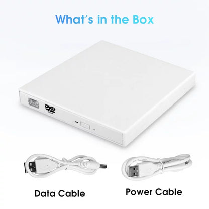 External CD DVD Drive for Laptop, Portable CD-ROM Drive DVD-ROM Player for Laptop Notebook PC Desktop Computer for Mac Windows 2000/XP/Vista/7/8/10