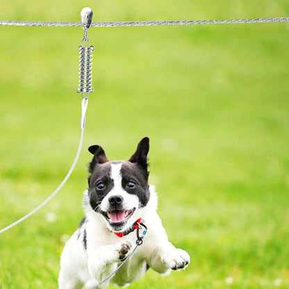 Snagle Paw Dog Tie Out Runner for Yard,Trolley System for Large Dogs with 10ft Pulley Runner Line for Dogs Up to 125lbs, 75ft/100ft