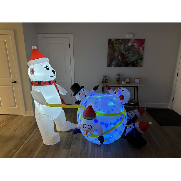 7 ft Christmas Inflatables with Colorful LED Lights Blow Ups Yard Inflatable Decorations