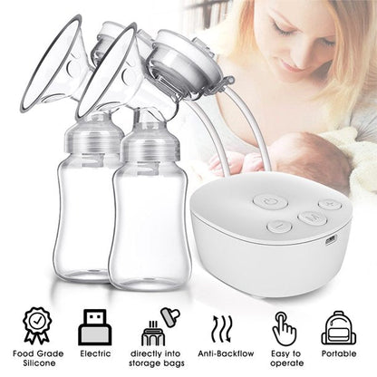 Ifanze Double Electric Breast Pumps, Nursing Breastfeeding Pump with 3 Modes & 9 Levels, Ultra-Quiet Pain Free Massaging Milk Pump for Travel Home, White