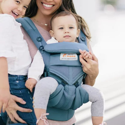 Ifanze Baby Carrier, Front and Back Baby Sling All-In-One Ergonomic Baby Carrier with Lumbar Support and Cool Air Mesh for Newborn to Toddler, up 45 lbs, Oxford Blue