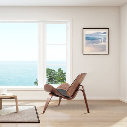 PU Leather Side Chair Mid-Century Shell Chair Modern Lounge Chair Accent Chair Easy to Install