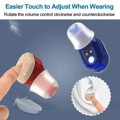 Doosl Rechargeable Hearing Ear Sound Amplifiers for Seniors, Digital Sound Enhancer Serve the Hardd of Hearing with Portable Charging Case, Noise Reducing, to Assist Hearing