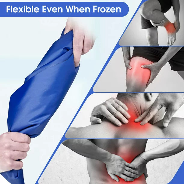 2Pack Ice Pack for Injuries Reusable, iFanze Gel Hot Cold Pack Therapy Wrap for Hip Neck Shoulder Knee Back Pain Hot Cold Compress for Swelling, Bruises, Surgery, 18 x 7 in