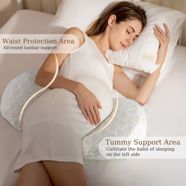iFanze Pregnancy Pillows for Sleeping, Turkish Probiotic Fabric, White Gold