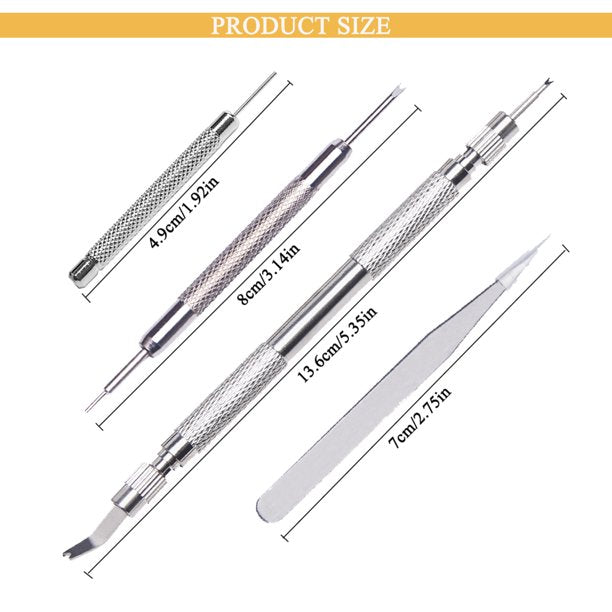 Aokelily 98PCS Spring Bar Tool Watch Band Tool Set, Watch Wrist Bands Strap Removal Repair Fix Kit with 4 Extra Tips Pins & Heavy Duty 316 Stainless Steel Pins