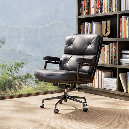 Raffle Pinker Office Chair, Computer Desk Chair Ergonomic Cushion Lumbar Support with Wheels Adjustable Swivel Rolling Home Executive Chair, Black
