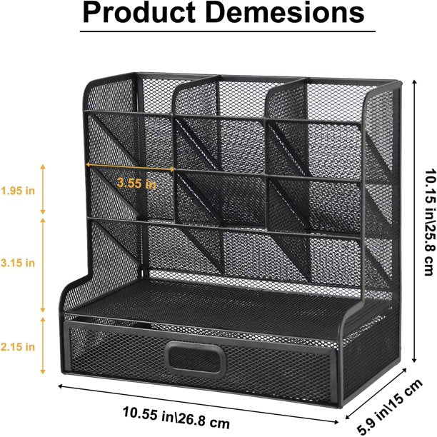 Hometimes Desk Organizer, Multi-Functional Pen Holder,Desktop Stationary Organizer,Cosmetic Storage Rack,Storage Rack for School Home Office Art Supplies