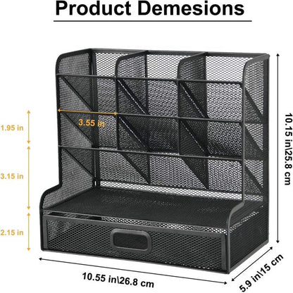 Hometimes Desk Organizer, Multi-Functional Pen Holder,Desktop Stationary Organizer,Cosmetic Storage Rack,Storage Rack for School Home Office Art Supplies