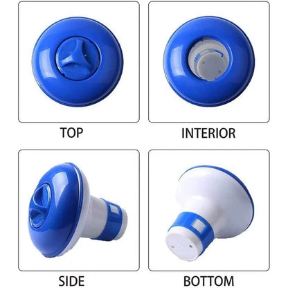 iFanze 5 inch Pool Chlorine Floating Dispenser, Compatible with 1" Chlorine Tablets and Bromine, Blue/White