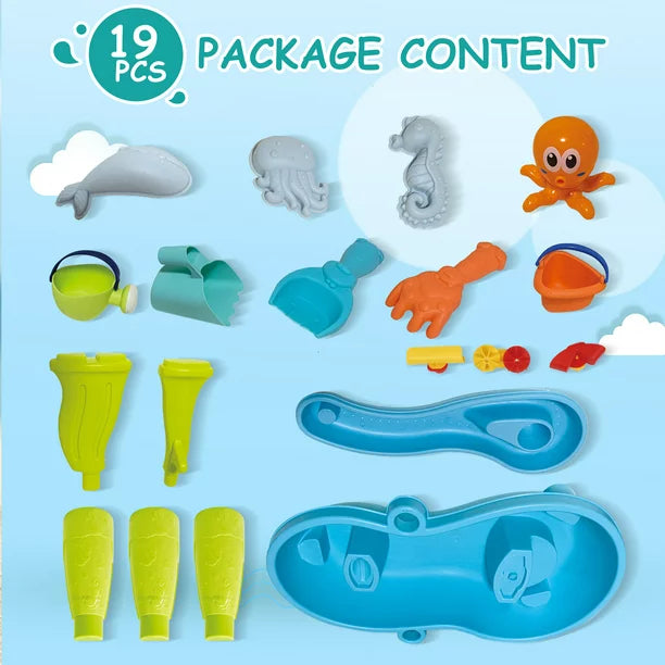 Sand and Water Table for Toddlers, Summer Outside Toys with 19PCS Accessory Set for Kids Boy Girls Aged 1 2 3+