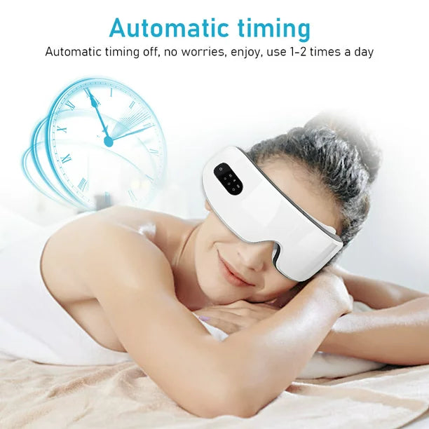 iFanze Eye Massager with Heat, Bluetooth Music Heated Massager for Migraines, Relax and Reduce Eye Strain Dark Circles Eye Bags Dry Eye Improve Sleep, Ideal Gifts for Women/Men