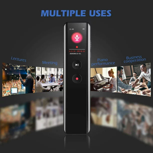 Voice Recorder, Digital Voice Dictaphone, MP3 Audio Recorder with Playback, Intelligent Noise Reduction, for Lectures Meetings Class