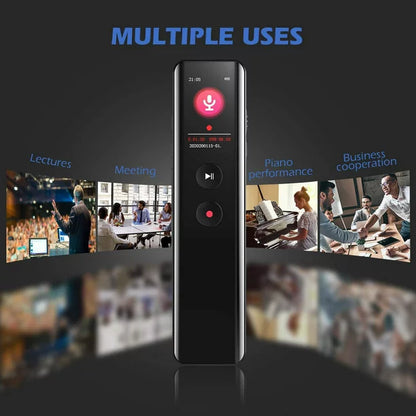 Voice Recorder, Digital Voice Dictaphone, MP3 Audio Recorder with Playback, Intelligent Noise Reduction, for Lectures Meetings Class