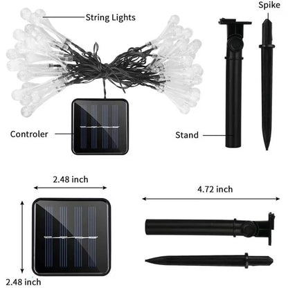Laighter Solar String Lights, 21 ft 30 LED Water Drop Solar Fairy Waterproof Lights for Garden, Patio, Yard, Home, Parties, 8 Lighting Modes, Multicolor
