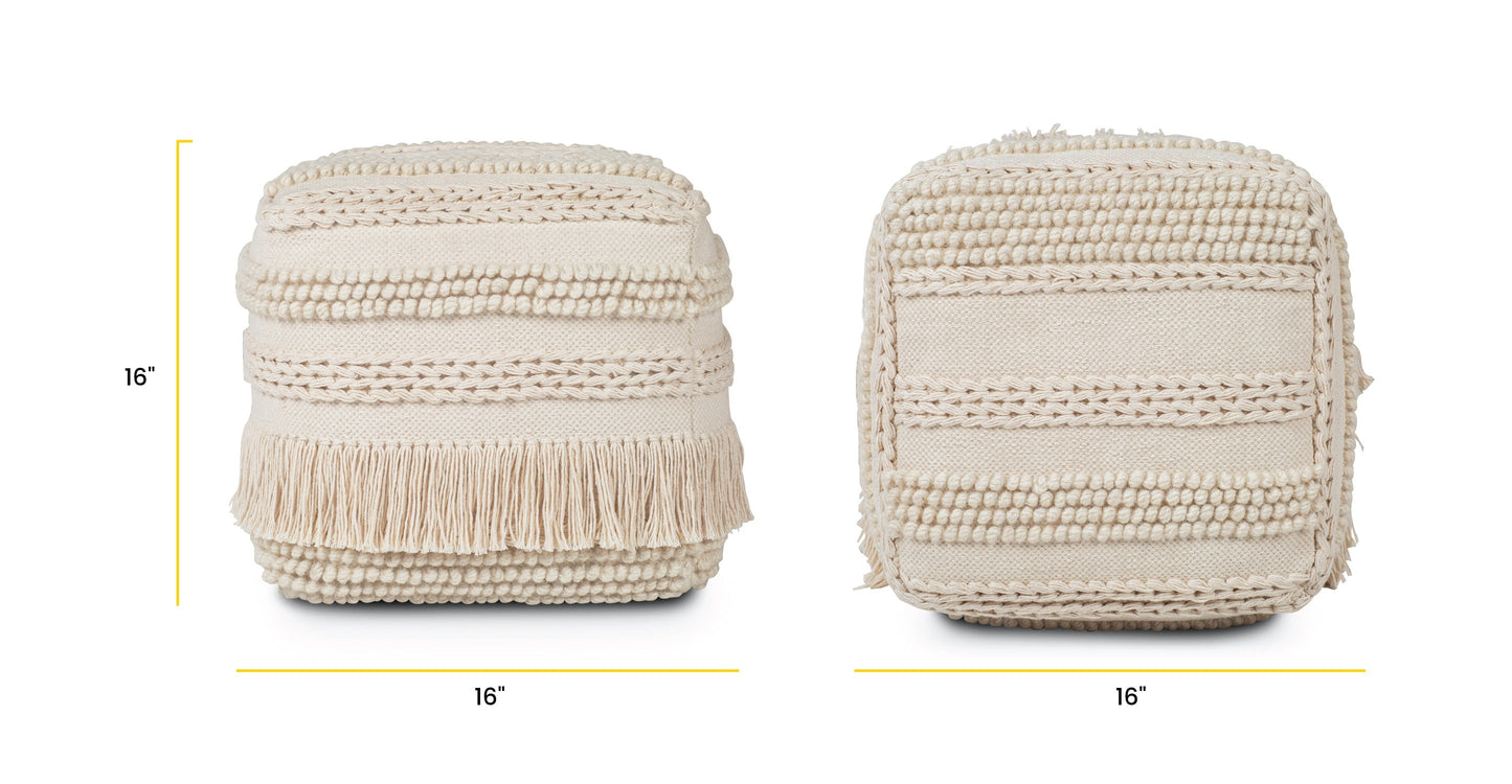Lexi 16" Square Pouf