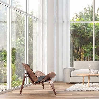 PU Leather Side Chair Mid-Century Shell Chair Modern Lounge Chair Accent Chair Easy to Install