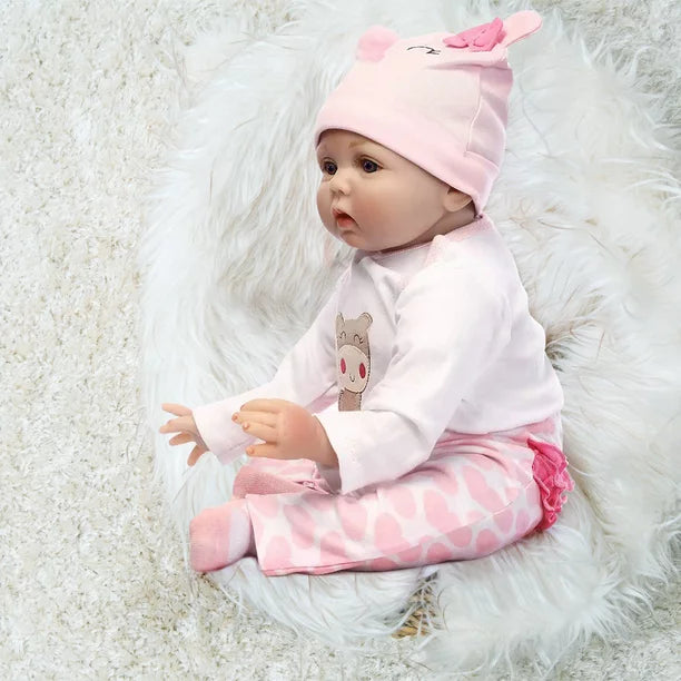 JoRocks 22" Reborn Baby Dolls , Newborn Baby Realistic Doll Handmade Lovely Lifelike Vinyl Baby Doll, Kids Toy Birthday Christmas Gift for Girls ,Pink