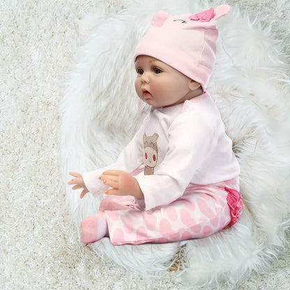 JoRocks 22" Reborn Baby Dolls , Newborn Baby Realistic Doll Handmade Lovely Lifelike Vinyl Baby Doll, Kids Toy Birthday Christmas Gift for Girls ,Pink