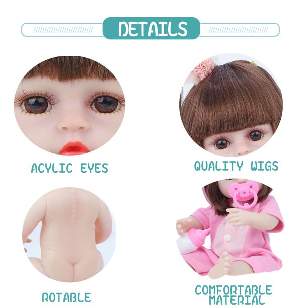 JoRocks Reborn Baby Dolls, 15 inches Realistic Newborn Soft Baby Dolls Toy for Kids Age 3+