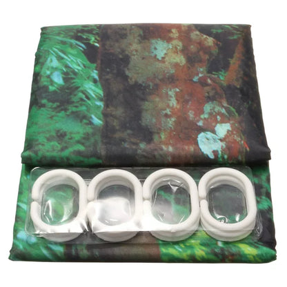 Waterproof Bathroom Shower Curtain Forest Waterfall Rocks Pattern with 12 Hooks Home Decor Art Decor 78 x 70 Inch