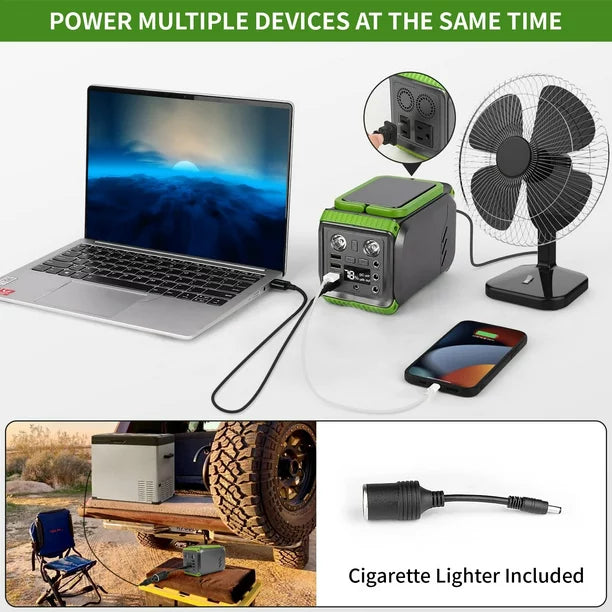 Doosl Portable Power Station 200W, 155Wh 42,000mAh Solar Generator Power Supply with LED Flashlights, Backup Battery for CPAP, Home Emergency, Outdoor Camping, Road Travel, Hunting, RV