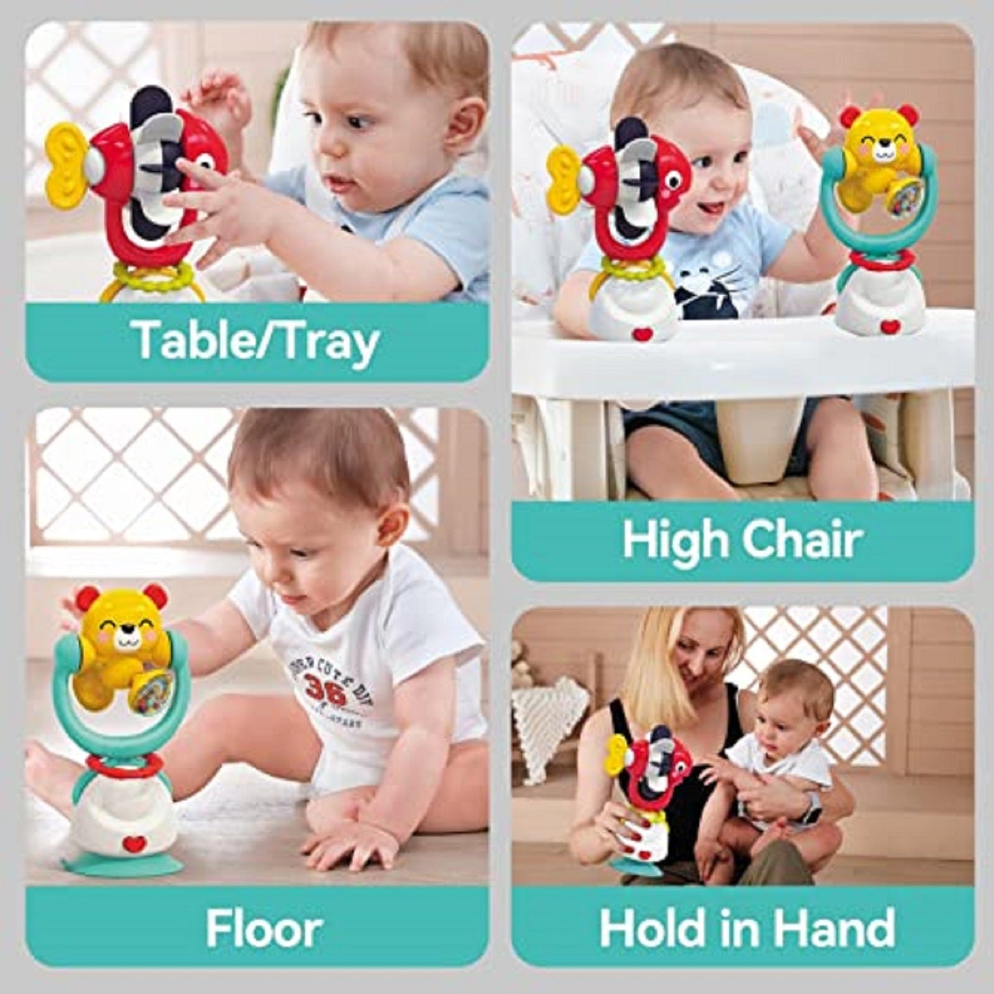 Baby Toys 6 to 12 Months High Chair Toys,2-in-1 Developmental Tray Toy for Early Learning Infant Toys 12-18 Months,Newborn Gifts for 6 12 18 24 Month,1 2 Year Olds Boys Girls Toddler Toys,Fish