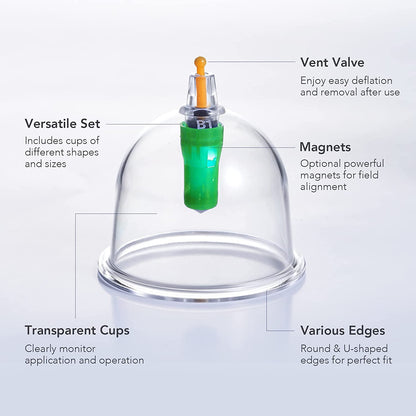 eTopeak 12 Cup Cupping Therapy Set, Biomagnetic Chinese Cupping Massage Cups